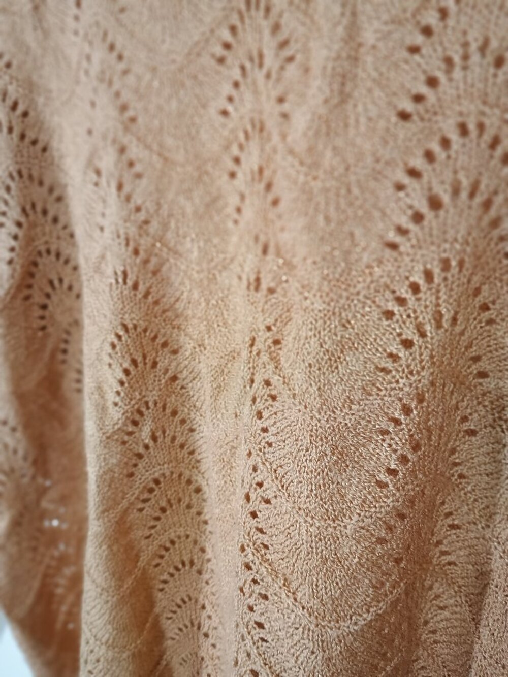 Dreamers Pointelle Knit Sweater Peach Long Sleeve Size M/L - Picture 6 of 6